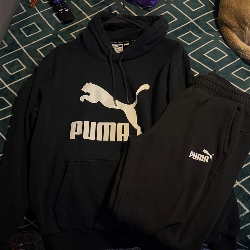 PUMA Black Tracksuit with Iconic Logo
